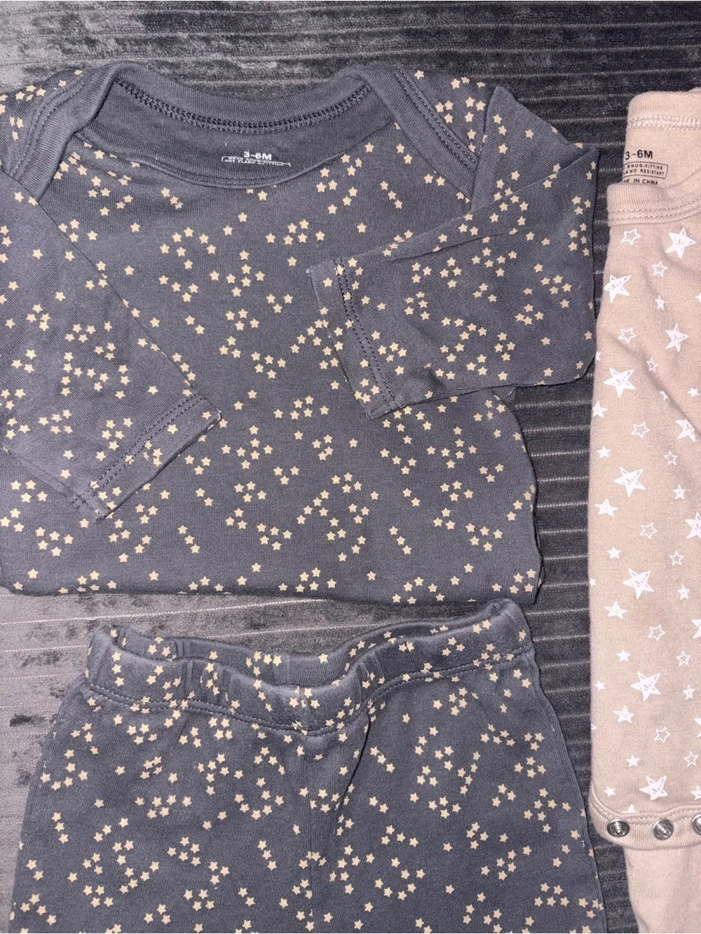 Star Print Baby Two-Piece Sets - Black & Taupe